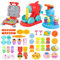 deAO Knetwerkzeug Teig Plastilin Werkzeuge, 52Stk. Knete Set für Kinder mit 12 Dosen Knete, Kinderknete Kitchen Creations Eismaschine Nudelmaschine Burgermaschine, Lernspielzeug Geschenk Mädchen Junge