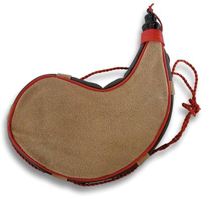 ADCSHOP Stivale da vino tradizionale curvo - Capacità 1/4 litri - 250 cl - in pelle bovina segatura - 19 cm x 15 cm - peso (vuoto) 75 g. - chiusura brocca anti-gocciolamento