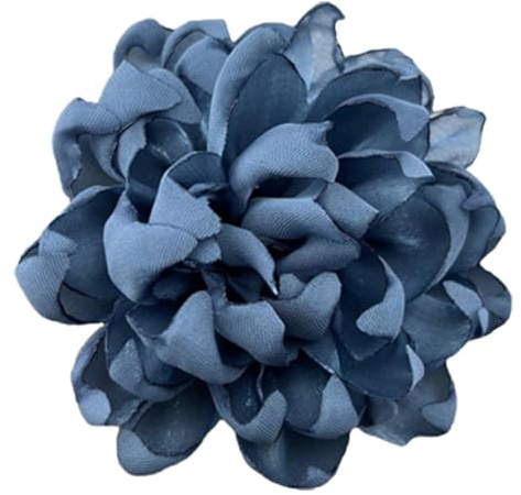 LJRPUPY Alfileres de flores para ropa, broche de solapa grande, para boda, fiesta, baile, banquete, vestido de mujer, accesorios de ceremonia, talla única, azul oscuro