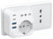 Adattatore Schuko Presa Italiana, Presa Salvaspazio con 16A, Spina Italiana, Adattatore Multipresa Elettrica da Muro con 1 Schuko & 1 Prese IT & 4 USB, 3680W, per Ufficio Casa Viaggio