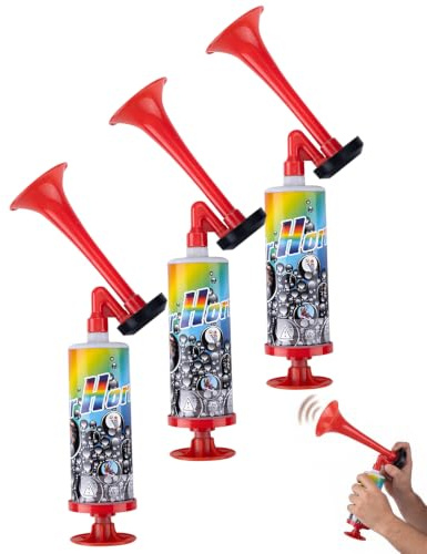 XUKZIMA 3 Pièces Cornes de Supporter, Trompette & Vuvuzela sans Bouchon, Son Amplifié 120dB Portable pour Ambiance Coupe du Monde & Stades Animés