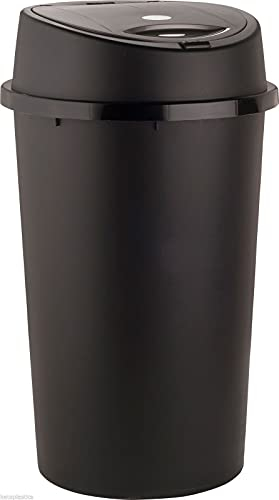 Easy Shopping TOUCH BIN 45L 45 Litre Colour Bin Home Garden Office School Kitchen Top Bin Removable Lid (Black)