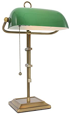 Steinhauer Antike Schreib Tisch Lampe Leuchte Beleuchtung Bronze-Farbe Banker-Leuchte 7961BR