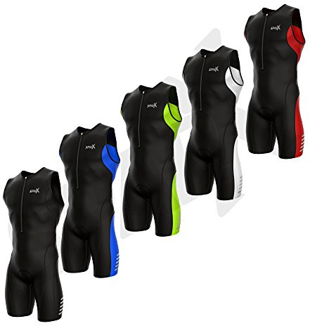 Sparx Men's Elite Triathlon Suit Trisuit SpeedSuit Skinsuit Swim-Bike-Run Triathlon Race Suit (2XL, Black/Neon Green)