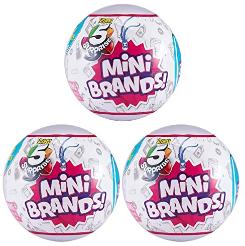 5 Surprise Mystery Mini Brands 3-Pack Capsule Blind Unique Cool Collectibles