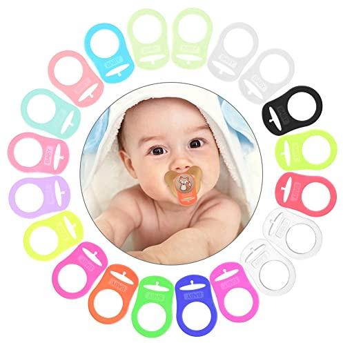 Vicloon Silicone Ciuccio Titolare Mannequin Morsetto Adattatore, 20 Pezzi Adattatori per Ciuccio in Silicone, Ciuccio Clip Adattatore Adatto Alla Maggior Parte dei Succhietti per Bambini