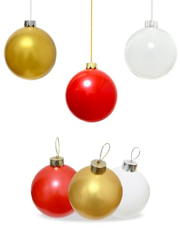 Ornamenti natalizi gonfiabili, (22,9 cm × 10 pezzi) di palline di Natale di grandi dimensioni, palline decorative natalizie per interni ed esterni, decorazioni per le vacanze, decorazioni per albero