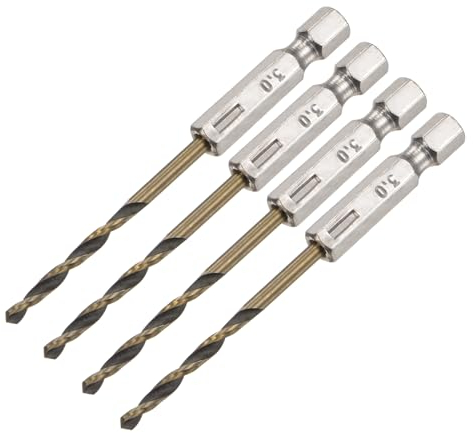 QUARKZMAN 4pz Punte Trapano Elicoidali in Acciaio ad Alta Velocità con Attacco Esagonale, Diametro Foratura 3mm con Gambo Esagonale 1/4 Lunghezza 80mm
