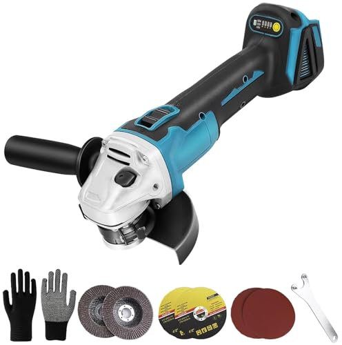 18V Akku Winkelschleifer 125mm mit bürstenlosem Motor, (800W Leistung, 10.000 U/min), Drehzahlregelung | Professioneller Metallschleifer für präzises Schneiden, Schleifen & Polieren (Ohne Akku)