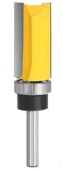 Confezione da 4 frese per fresa con finitura a filo con codolo da 6 mm e cuscinetti inferiori Modello da 19 mm Frese per legno per uso in carpenteria(ONLY 50MM)