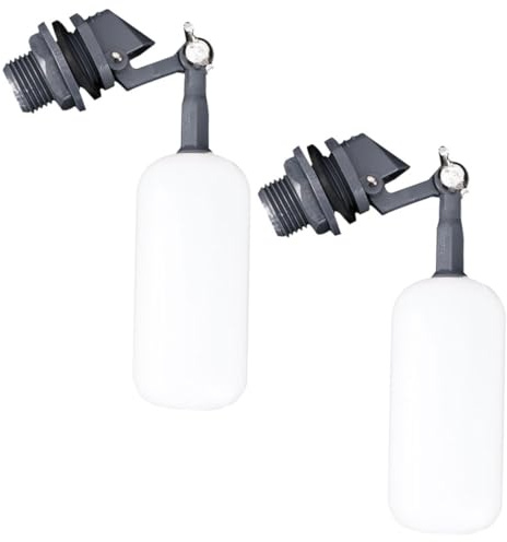 CTIRCHIU 2pcs Small Plastic Float Ball Valves 4mm Threaded Connector, Automatic Water Tank Float Valves for Aquarium, Water Trough, and Humidifier Reservoirs