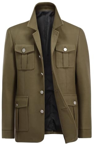 Allthemen Manteau Homme Laine Hiver Chaud Parka Pardessus Simple Boutonnage Ample Duffle-Coat Casual Chameau M