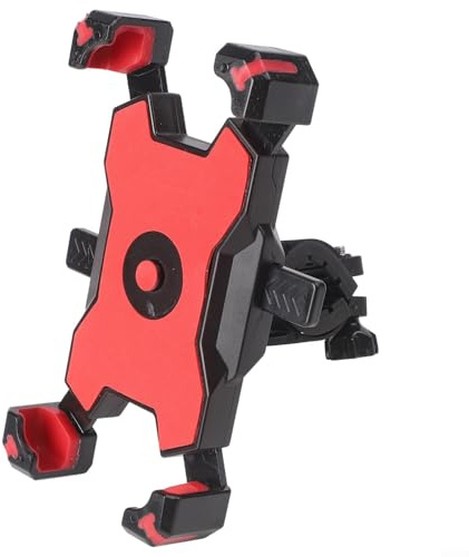Supporto per telefono da bicicletta, supporto per batteria per bici elettrica, antiurto, per consegna, navigazione, ciclismo, colore rosso