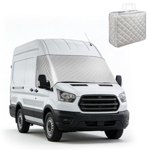 Front Windscreen Wrap Cover for Ford Transit Van MK8 MK9 2014-2026 | Waterproof Windshield External Thermal Front Window Snow Ice Shield Dust Sun Screen Wrap Cover