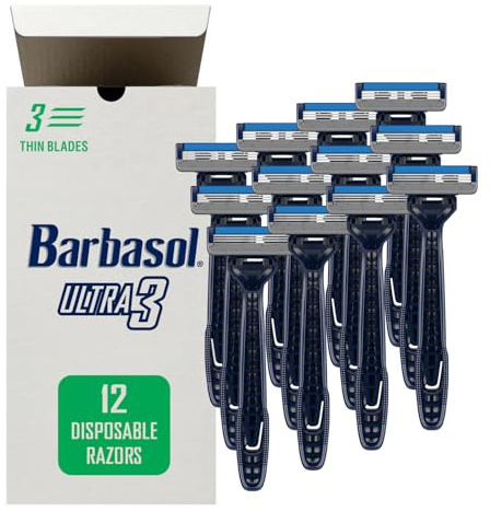 Barbasol Ultra 3 Premium Disposable Razor Value Pack Bundle (3 Packs/12 Total Razors)