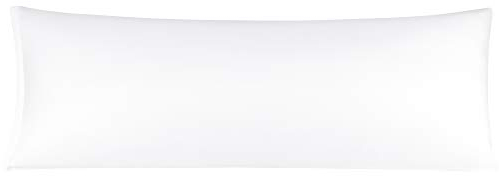 sourcing map langes Kissenbezug 100% Mako Baumwolle Satin Kopfkissenbezug Seitenschläferkissen bezug mit Reißverschluss Weiß 50x150cm