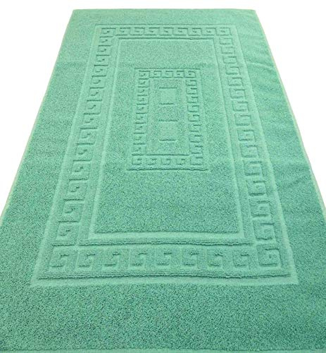 Casatessile Tappeto e Set da Bagno in Spugna con Rete Antiscivolo Torino Assorbente e Facile da Lavare - Verde Acqua, 60x120 cm.