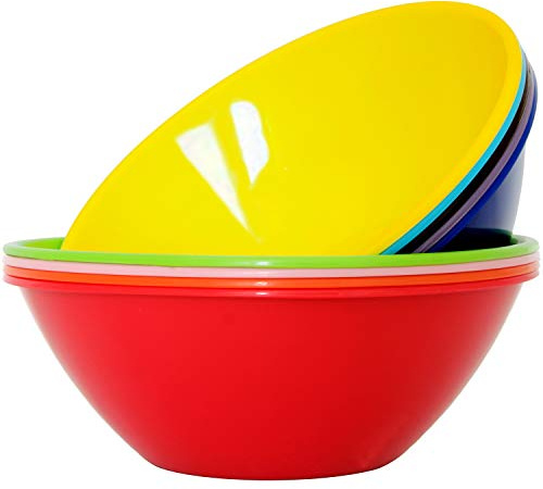 Youngever 9 Sets 3L Plastica per Mescolare e Servire Ciotole, Terrina Plastica (Rainbow)