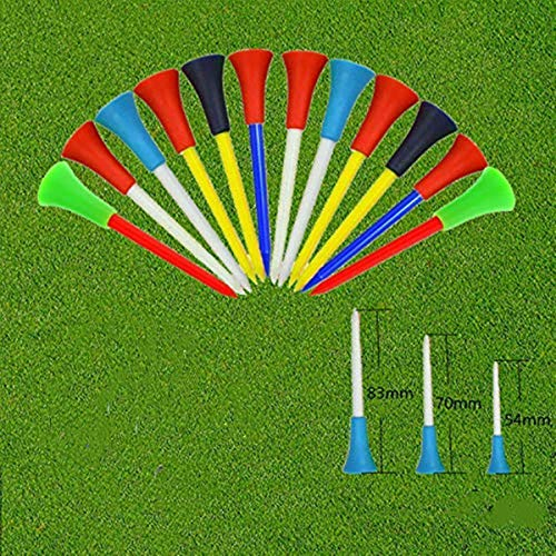 Golf Tees Kunststoff Tee 50 Count 83 mm Eine Größe Oder Mehrere Größen Gemischt HöheLange Kurz Multicolor Gummikissen Weiß Orange Rot Für Herren Damen Kinder Geschenk Pack …