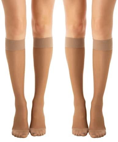 Relaxsan Basic 850 (2 Pares - Visón 3/L) Medias a la rodilla 140 Den compresión graduada 18-22 mmHg