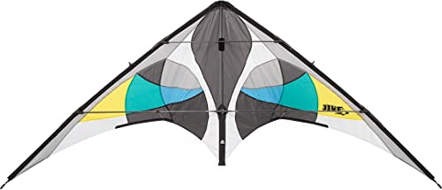 HQ Design - Jive III Aqua Lenkdrachen Zweileiner Flugdrachen Allround Drachen für Kinder und Erwachsene ab 14 Jahren, 82x196cm, inkl. 50kp Dyneemaschnüre 2x25m + Schlaufen, 2-5 Bft