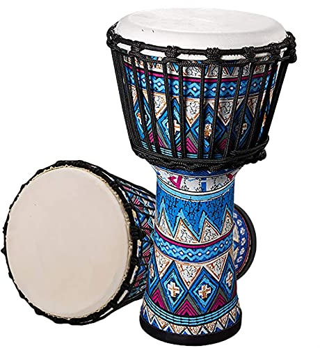 FISISZ DjembéS, Tambour Djembé De Qualité SupéRieure, Tambour Professionnel Djembé Bongo Percussions pour Enfants éVeil Musical Et Apprendre (Blanco : Azul, Size : 8in)