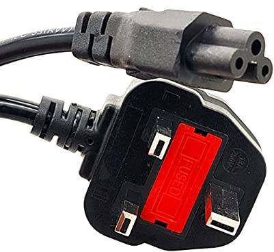 Mimiblu UK 3 Pin Cloverleaf Power Cable For Laptop chargers Clover Leaf UK Mains lead Power Cord For PC, Scanners, Printers, TV 3 Pin Power Cable & other devices (1.8M)