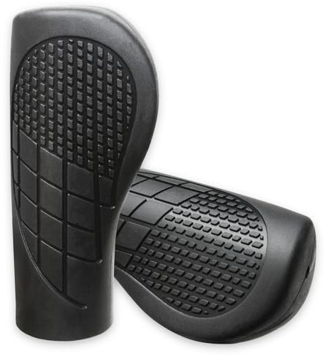 TOPCABIN Bike Grips 2PCS 90mm Length Bike Handlebar Grips Short Mini Bicycle Handlebar Grips Two-Color Rubber Ergonomic Design (Rubber Black(90mm))