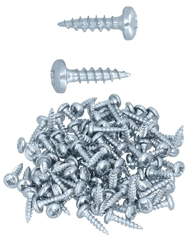 HELPMATE - Tornillos de conexión de madera galvanizados 4,0 x 16-100 unidades de tornillos universales con accionamiento PZ2 y rosca completa - Para fijación de herrajes a madera