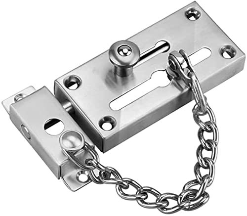 Türkette, Riegeltorriegel, Türbegrenzer, verdickter Haushalts-Edelstahlriegel, Haushaltstürriegel mit Kette, Mehrzweck-Schnalle, auffällige diebstahlsichere Kettenschloss-Schnalle