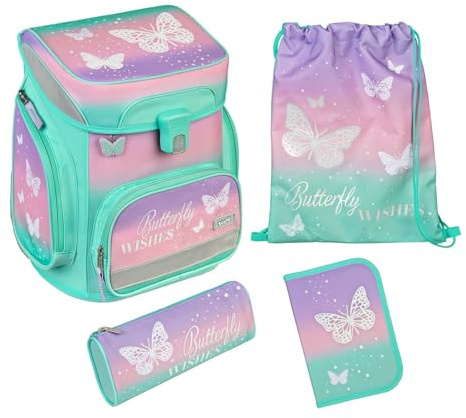 Scooli EasyFit Schulranzen-Set 5-teilig Butterfly Wishes