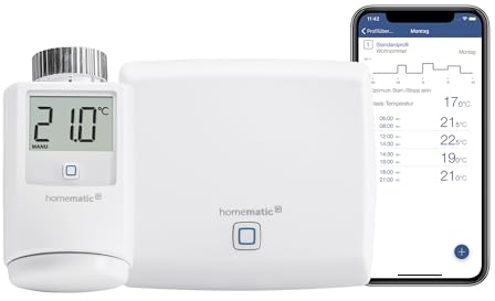 Homematic IP Starter Set Mini Heizen – Standard, Smart Home, Digitale Steuerung Heizung + App, Alexa, Google Assistant, einfache Installation, Energie sparen, Thermostat, Heizungsthermostat, 158096A1