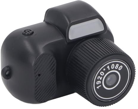 Mini Cámara Vlog, Cámara Digital 1080P, Cámara de Vídeo Pequeña Lente Gran Angular de 160°, Pantalla a Color, Pulsera para Grabación de Celebración de Festivales, 180 MAh, Micro