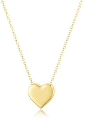 PEVRUAY Collana Donna Cuore Argento Acciaio Inossidabile Ciondolo Cuore Piccolo Collana Personalizzata Regali Ragazze Donna d'oro