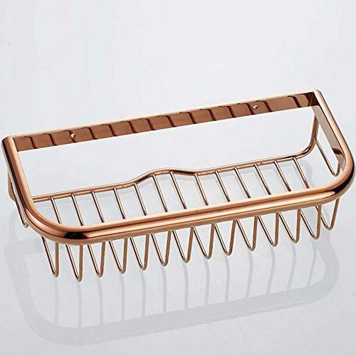 Etagère De Douche Accessoire Mural, Étagères De Salle De Bain Panier Cuivre Rangement Douche Etagere,Rosegold