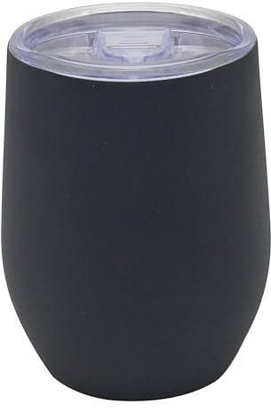 Lesser & Pavey Thirsteez Travel Cup Black for Hot Or Cold Drinks | Large Thermal Travel Mug with Lid & Handle for Office, Gym, Home Or Travel | Insulated Tumbler Coffee Cups for Daily Use