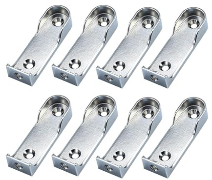 Pevlkawr 8pcs Supporto Asta Armadio Appendiabiti Set Reggitubo Laterale per Asta Appendiabiti Supporto Ovale per Tubo per Armadi O Pareti