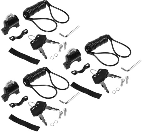 MAGICLULU 3juegos Bloqueo Antirrobo para Casco Candado para Casco de Bicicleta Scooter Eléctrico Motocicleta Candado de Seguridad para Manillar para Uso Urbano y Protección de Equipaje