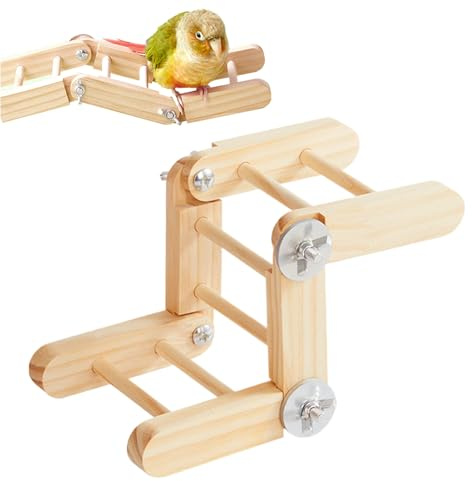 Escalera De Periquitos - Percha De Madera para Trepar Y Morder De Pie | Escalera De Madera para Jaula De Aves para Escalar | para Salud De Encías Agapornis Cacatúa NINFA