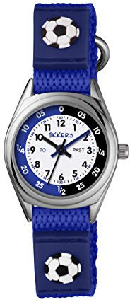 Tikkers - Montre à Quartz analogique pour garçons avec Bracelet en Tissu et Toile - TK0122