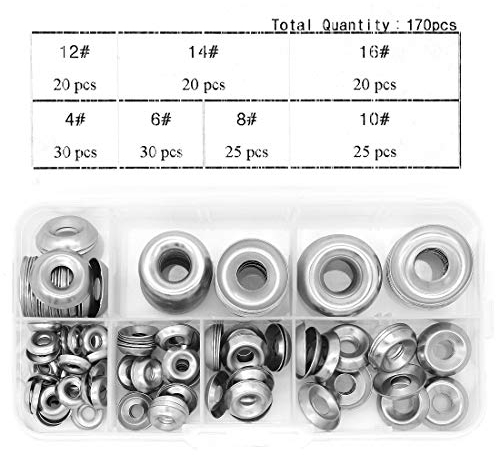 Yuhtech 170 Pcs Rosette Unterlegscheiben Senkkopf Scheiben M4-M16 Edelstahl Beilagscheiben für Senkkopfschrauben Senkschrauben