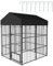 Large Outdoor Dog Kennel Crate: Heavy Duty Pet House Cages, Wire Outside Walk In Chicken Run Cage Coop with UV-Resistant Waterproof Canopy Roof Cover and Stakes (127x120x165cm)(Not for little cat)