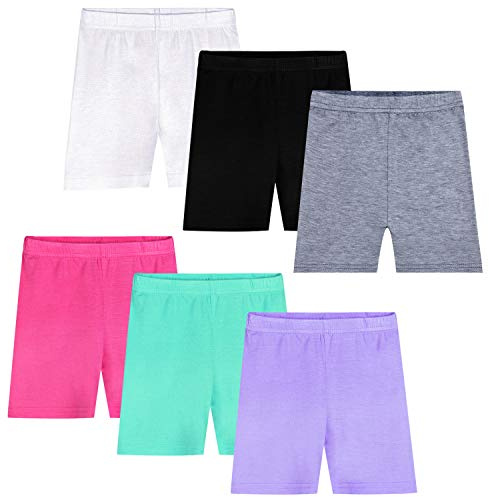Auranso Pantalones Cortos de Ciclismo para Niñas 2-10 Años,Pack de 6 Multicolor 2 2-3 años