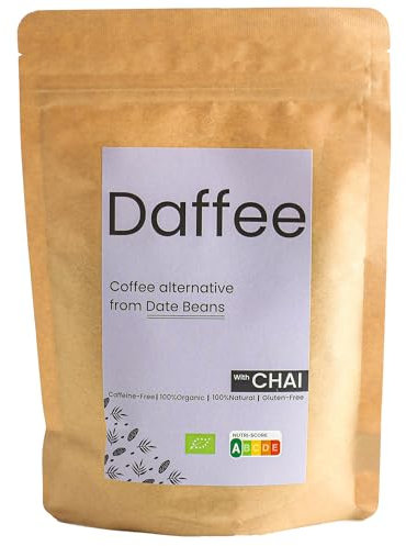 Daffee - Organic Date Coffee Alternative | Natural Chai Mix | Caffeine Free Coffee Replacement - Decaf Substitute - Nutri Score A (250g)