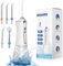 SweetLF Munddusche Kabellos Elektrischer Zahnreiniger,5 Modi Mundduschen Kabellos,300ml Wassertank Mund Reiniger,Zahndusche Water Flosser USB-C Wiederaufladbare IPX7 Wasserdicht (Blau)