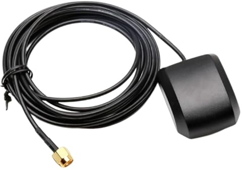 Antena GPS Activa para Coche 3 Metros | Conector Coaxial SMA RG178 Antena GPS con Base Magnética para Sistema de Navegación GPS para Coche | 28dB