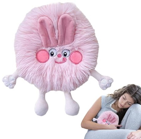 Bolsa de agua caliente esponjosa, bolsa de agua caliente de felpa | Almohadilla térmica de doble capa | Bolsa de calentador de manos linda de 350 ml para calambres menstruales, cuello y hombros
