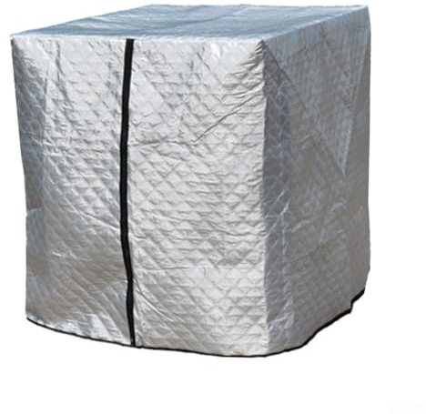 Besttoolifes Winter IBC Tank Cover 1000L Insulated Container Protection With UV Shield Oxford Fabric Thermal Blanket For Rainwater Storage Container 120x100x116cm(Silver)