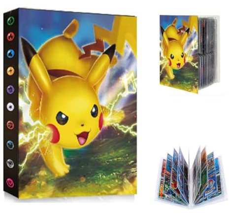 Card Binder for Pokemon, 4 Pocket Collection Card Holder, Trading Card Album Folder, 30 Pages 240 Cards Capacity