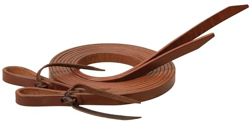 Turquoise Cross 45-0505 Skirting Leather Split Reins, Medium Oiled, 5/8 x 7' Medium Oil